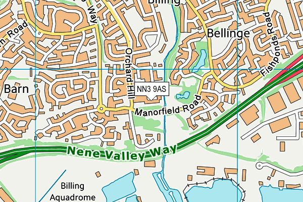 NN3 9AS map - OS VectorMap District (Ordnance Survey)