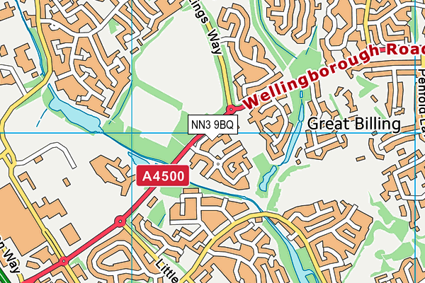 NN3 9BQ map - OS VectorMap District (Ordnance Survey)