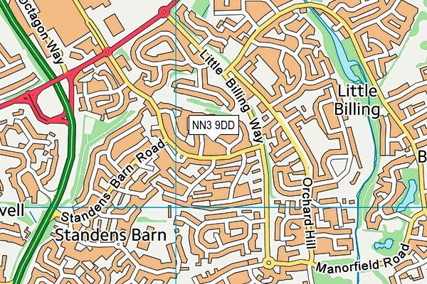 NN3 9DD map - OS VectorMap District (Ordnance Survey)