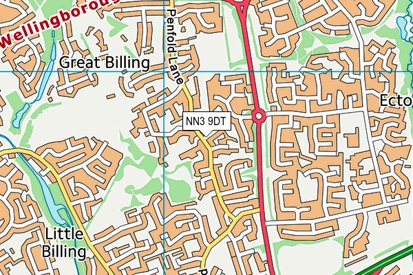 NN3 9DT map - OS VectorMap District (Ordnance Survey)