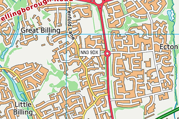 NN3 9DX map - OS VectorMap District (Ordnance Survey)