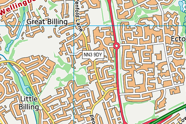 NN3 9DY map - OS VectorMap District (Ordnance Survey)