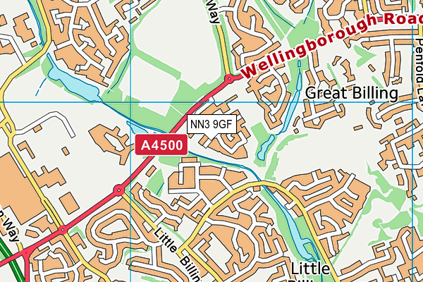 NN3 9GF map - OS VectorMap District (Ordnance Survey)