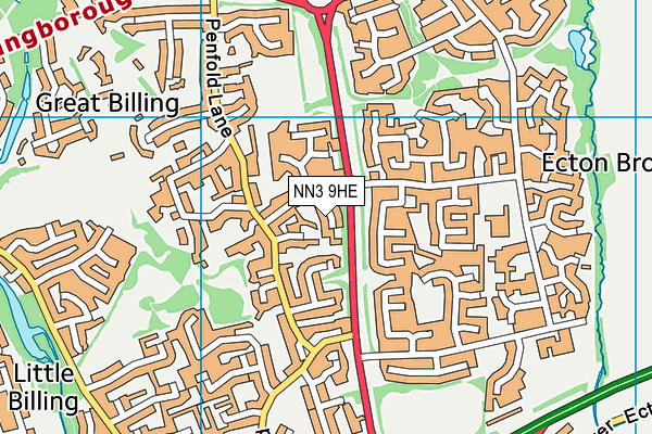 NN3 9HE map - OS VectorMap District (Ordnance Survey)