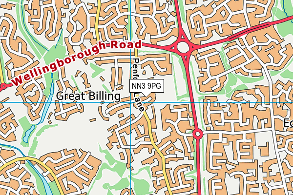 NN3 9PG map - OS VectorMap District (Ordnance Survey)