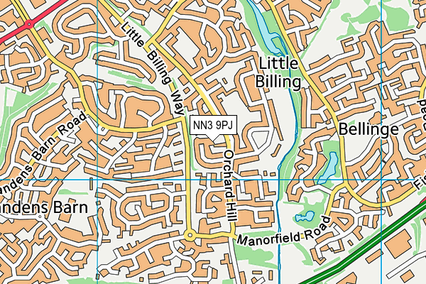 NN3 9PJ map - OS VectorMap District (Ordnance Survey)