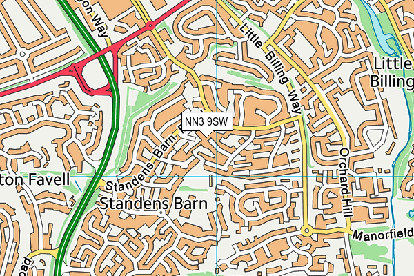 NN3 9SW map - OS VectorMap District (Ordnance Survey)