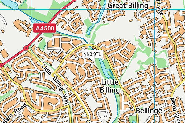 NN3 9TL map - OS VectorMap District (Ordnance Survey)