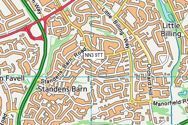 NN3 9TT map - OS VectorMap District (Ordnance Survey)