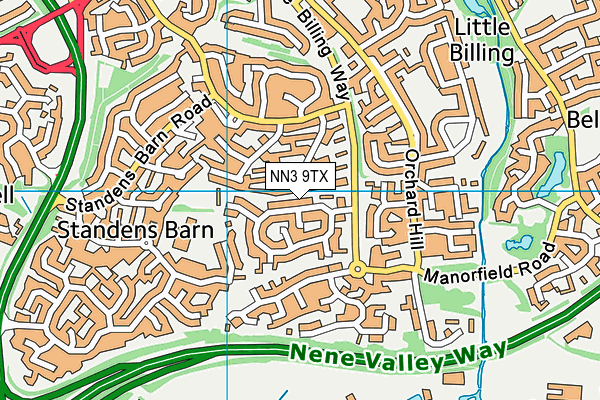 NN3 9TX map - OS VectorMap District (Ordnance Survey)