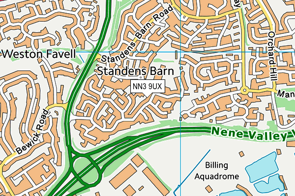NN3 9UX map - OS VectorMap District (Ordnance Survey)