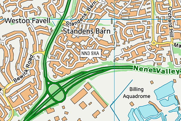 NN3 9XA map - OS VectorMap District (Ordnance Survey)