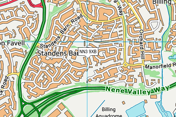 NN3 9XB map - OS VectorMap District (Ordnance Survey)