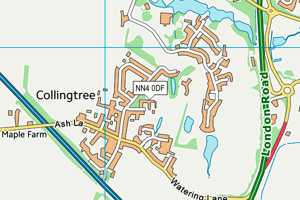 NN4 0DF map - OS VectorMap District (Ordnance Survey)