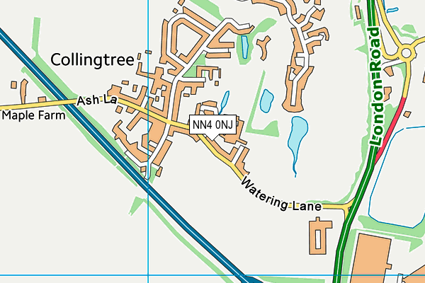 Collingtree Parish Playing Field map (NN4 0NJ) - OS VectorMap District (Ordnance Survey)