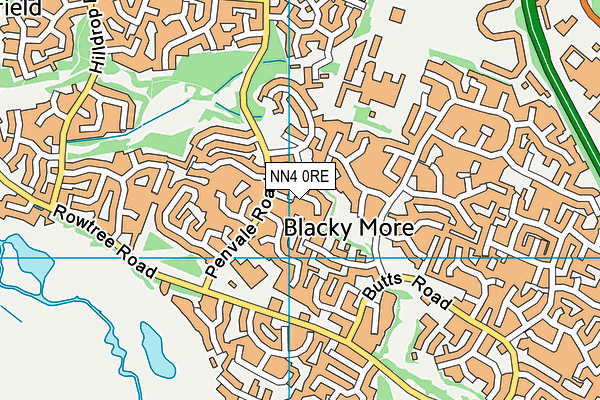 NN4 0RE map - OS VectorMap District (Ordnance Survey)