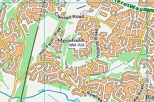 NN4 0UA map - OS VectorMap District (Ordnance Survey)