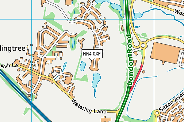 NN4 0XF map - OS VectorMap District (Ordnance Survey)