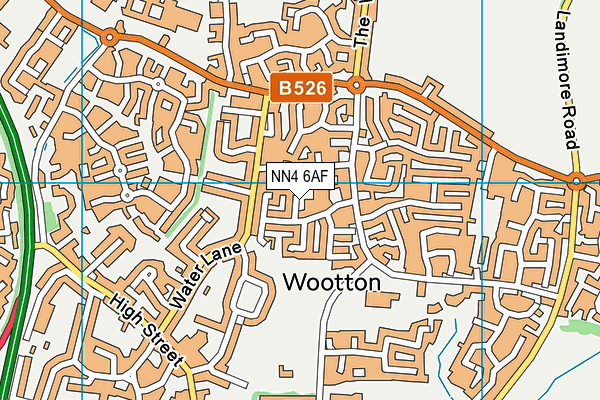 NN4 6AF map - OS VectorMap District (Ordnance Survey)