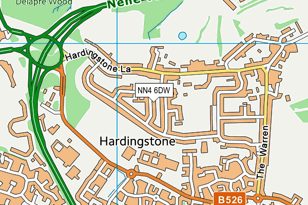 NN4 6DW map - OS VectorMap District (Ordnance Survey)