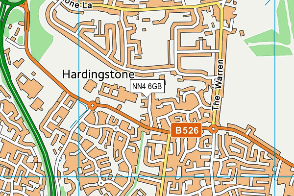 NN4 6GB map - OS VectorMap District (Ordnance Survey)