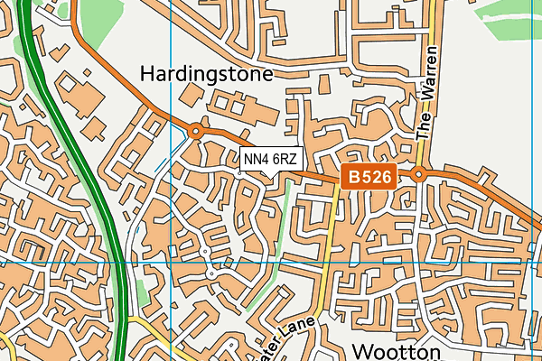 NN4 6RZ map - OS VectorMap District (Ordnance Survey)