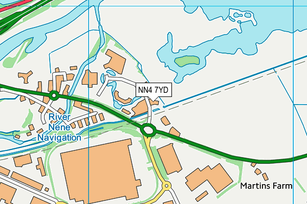 NN4 7YD map - OS VectorMap District (Ordnance Survey)