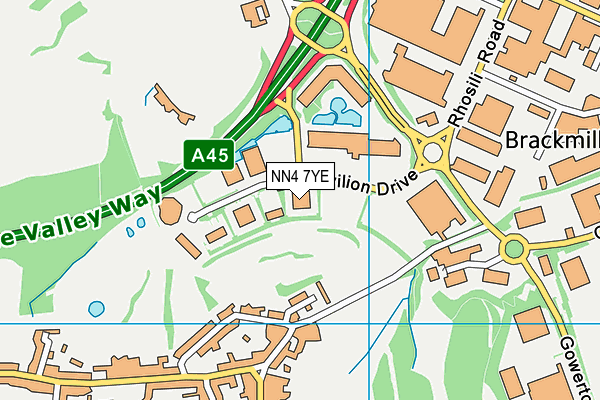 NN4 7YE map - OS VectorMap District (Ordnance Survey)