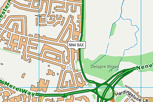 NN4 8AX map - OS VectorMap District (Ordnance Survey)