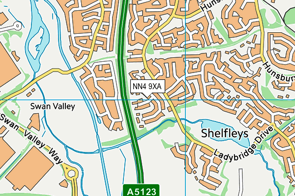 NN4 9XA map - OS VectorMap District (Ordnance Survey)