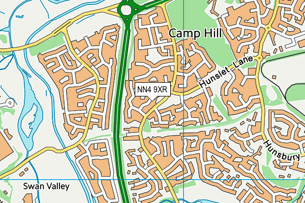 NN4 9XR map - OS VectorMap District (Ordnance Survey)