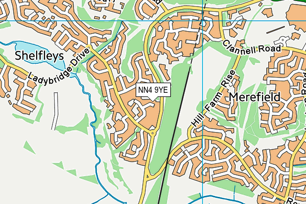 NN4 9YE map - OS VectorMap District (Ordnance Survey)