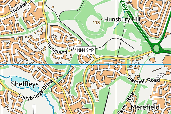 NN4 9YP map - OS VectorMap District (Ordnance Survey)