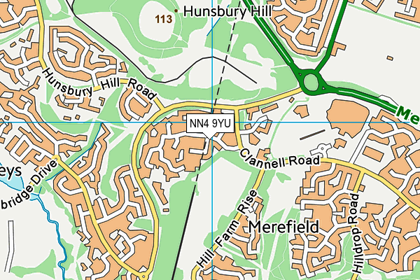 NN4 9YU map - OS VectorMap District (Ordnance Survey)