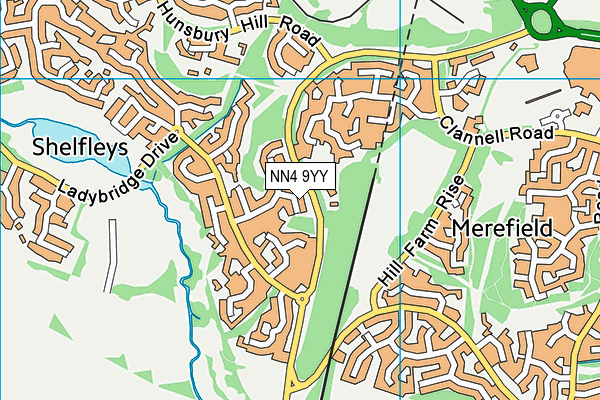 NN4 9YY map - OS VectorMap District (Ordnance Survey)