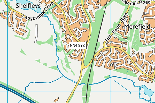 NN4 9YZ map - OS VectorMap District (Ordnance Survey)