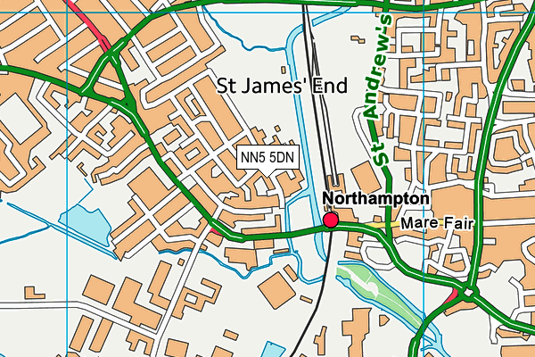 NN5 5DN map - OS VectorMap District (Ordnance Survey)