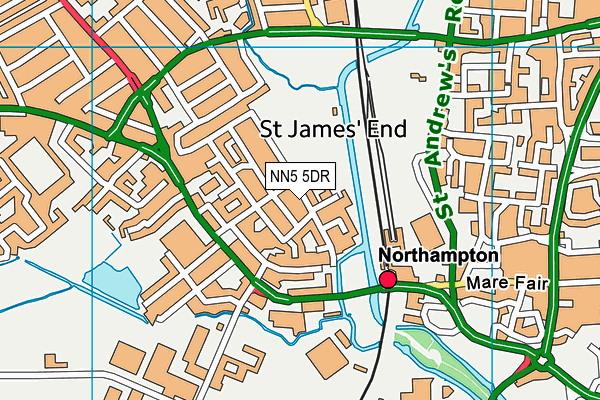 NN5 5DR map - OS VectorMap District (Ordnance Survey)