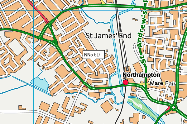 NN5 5DT map - OS VectorMap District (Ordnance Survey)