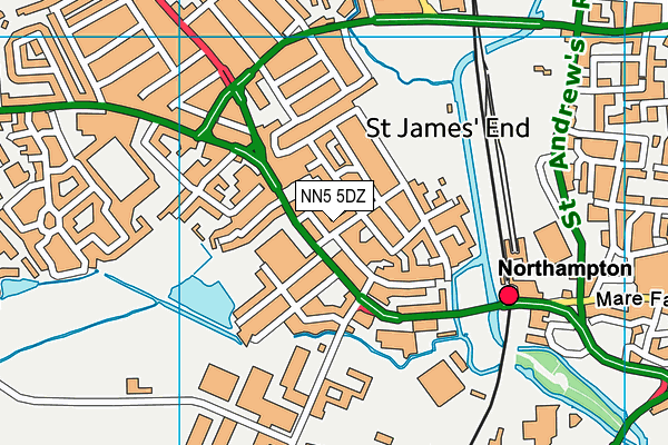 NN5 5DZ map - OS VectorMap District (Ordnance Survey)