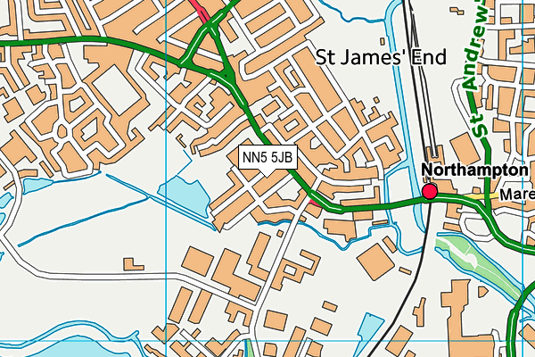 NN5 5JB map - OS VectorMap District (Ordnance Survey)