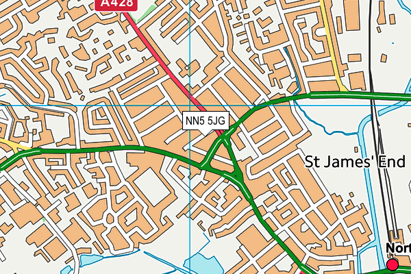 NN5 5JG map - OS VectorMap District (Ordnance Survey)