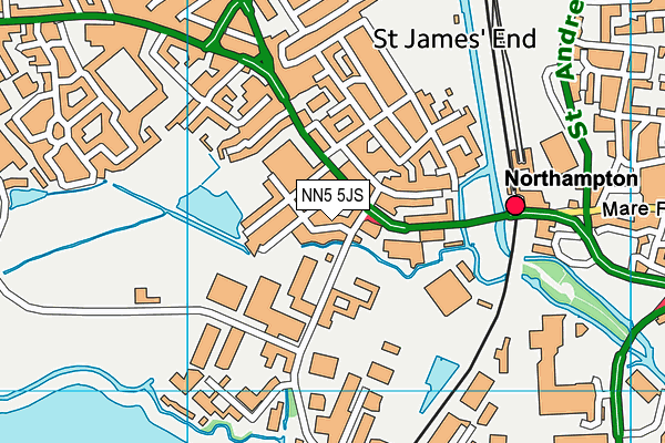 NN5 5JS map - OS VectorMap District (Ordnance Survey)