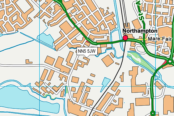 NN5 5JW map - OS VectorMap District (Ordnance Survey)