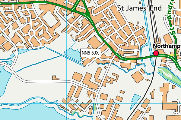 NN5 5JX map - OS VectorMap District (Ordnance Survey)