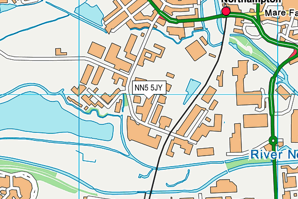NN5 5JY map - OS VectorMap District (Ordnance Survey)