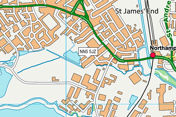 NN5 5JZ map - OS VectorMap District (Ordnance Survey)