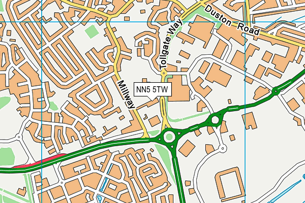 NN5 5TW map - OS VectorMap District (Ordnance Survey)
