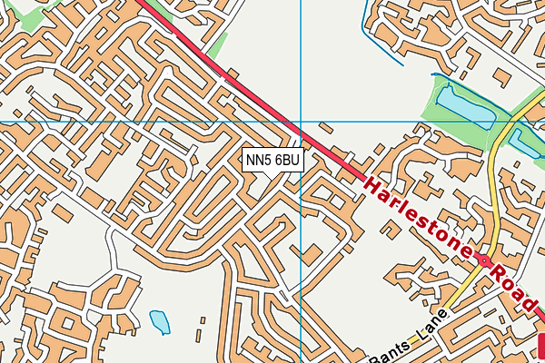 NN5 6BU map - OS VectorMap District (Ordnance Survey)