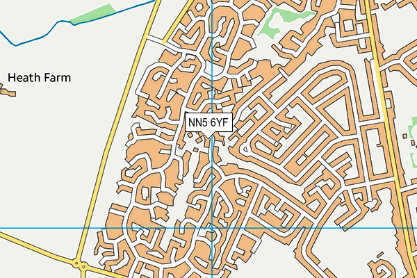 NN5 6YF map - OS VectorMap District (Ordnance Survey)